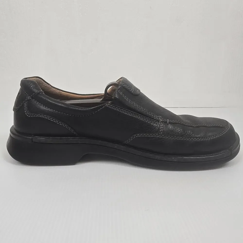 Ecco Mens 11 Dress Loafers Fusion Leather Black Slip On Academia Grandpa Preppy